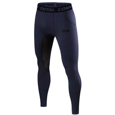 Image de TCA SuperThermal Garçon Legging Sport et Running Collant de Compression Thermique Bleu Foncé/Bleu Foncé, 12 14 Ans