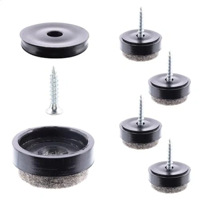 Image de Wagner QuickClick® Patins en Feutre pour Meubles et chaises Lot de 4 à Visser I 4X Base + vis Insert Changeable Laine Ultrasoft diamètre Ø 17 mm Made Allemagne 15808300