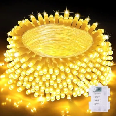 Image de Auriostar Guirlande Lumineuse Pile, 20m 200LEDs Exterieure Pile avec 8 Modes, étanche IP44 Sapin de Noel, à Intérieur pour Noël,Chambre