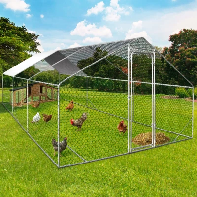Image de Enclos poulailler 18 m2 parc grillagé 6x3m acier galvanisé