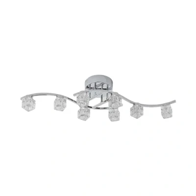 Image de LED Plafonnier Yaro à intensité variable (Moderne) en Argent Métal e. a. pour Salon &amp; Salle manger (à 8 lampes,), Eclairage LED, Lampe Luminaire Plafonnier, Plafond, Eclerage Plafond