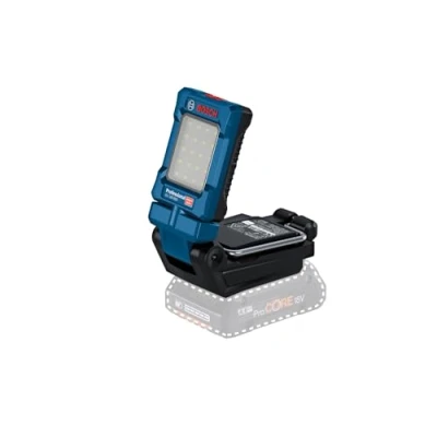 Image de Bosch Professional 18V System lampe sans fil GLI 800 (avec lumens, 20 LED, tête pivotante sur 360 et inclinable 180)