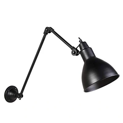 Image de Qazqa wye Applique murale bras articulé 1 lumière L 905 mm Noir Rustique éclairage intérieur Salon I Chambre