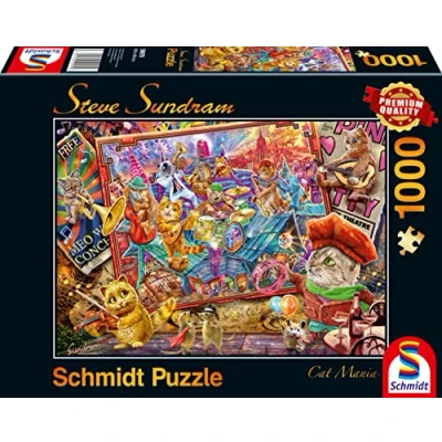 Image de Schmidt Spiele 59979 Steve Subdram, Cat Mania, 1000 Piece Jigsaw Puzzle, Multicolore