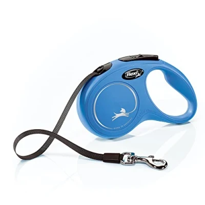 Image de flexi Laisse rétractable Classique pour Chien (Ruban), 4,9 m, Taille S, Bleu
