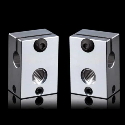 Image de Super Print Bloc chauffant 2PCS V6 Heater Block Aluminium Heating with Silicone Sock For Hotend PT100 sensor/Cartridge Sensor. (V6 Aluminum)