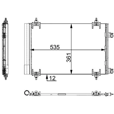 Image de MAHLE ORIGINAL AC 668 000S Condenseur De Clim avec déshydrateur 15 10,9 520 PEUGEOT: 307 3/5 portes, 308 I Break