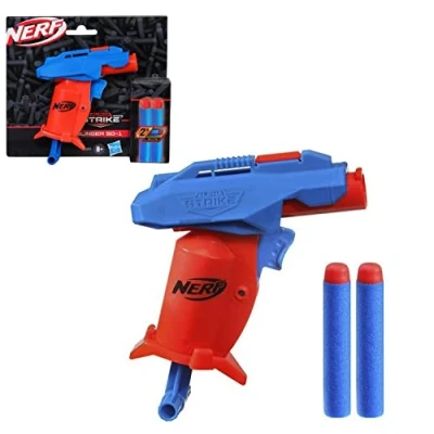 Image de NERF Alpha Strike Slinger SD 1 Blaster à tir Unique et 2 fléchettes Elite en Mousse Rechargement, Tension, feu, Multicolore