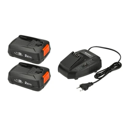 Image de Gardena Starter kit P4A 2 x PBA 18V/45 + AL 1830 CV : Pour tous les appareils courant Power For All, temps de charge 60 minutes, fonction Ready to Go, 2,5 Ah (14907 20)