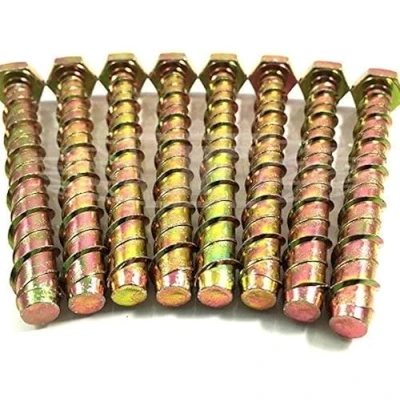 Image de Lot de 8 vis d&#039;ancrage pour béton M10 x 100 avec tête hexagonale, ancrage autotaraudeuse béton, en D, directement dans la brique, pierre, le bois, (M10 100)