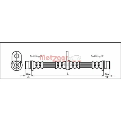 Image de METZGER 4113290 Flexible De Frein 320 F10 x 1 HONDA: CIVIC 6 Hatchback, V 3/5 portes, 4 Hatchback