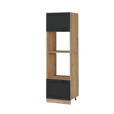 Image de Armoire micro ondes R Line, 60cm, Anthracite campagne, Chêne de force doré, Vicco