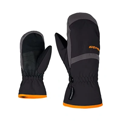Image de Ziener Gants de Ski LEJANOS AS pour Enfants Imperméables et Respirants, Noir/Graphite, 6 (L)
