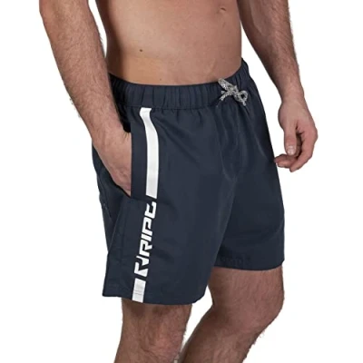 Image de RIPT Performance Essentials Short de Bain à séchage Rapide avec Protection Solaire UV 50, Marine/Blanc, S Homme
