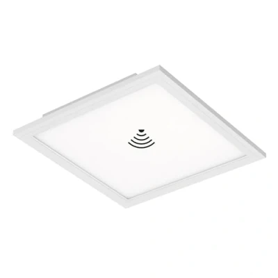 Image de Briloner Leuchten Plafonnier LED carré avec détecteur de mouvement &amp; capteur lumière jour installés Panneau 12 W Idéal pour bureau, atelier ou salon