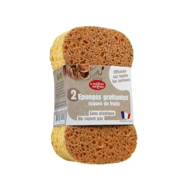 Image de La droguerie écologique Lot de 2 Eponges Grattantes Coques Fruits x2