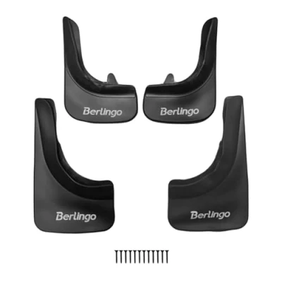 Image de accessorypart Compatible avec Citroen Berlingo 1996 Jeu de Bavettes Garde boue Avant et Arrière Voiture 4 Pcs Noir