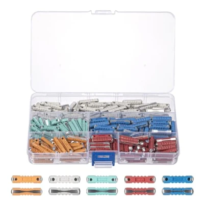 Image de MumdoYAL 200 pièces fusible voiture,fusible torpille,fusibles automobiles de type torpille,avec une boîte rangement en plastique 5A, 8A, 10A, 16A, 25A