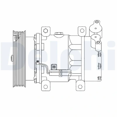 Image de DELPHI CS20523 compresseur De Climatisation 6V12 PAG 46 avec huile RENAULT: Kangoo II Express, CLIO 3, Modus / Grand