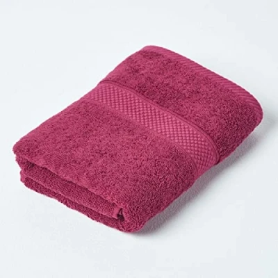 Image de HOMESCAPES Serviette invité en 100% Coton Turc Ultra Doux et Absorbant 500 g/m² Bordeaux 40 x 60 cm