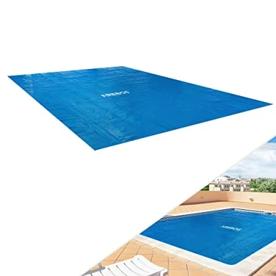 Image de AREBOS Pool Bâche Solaire carrée Ø 3 x 2 m Bleu épaisseur 120 µm Chauffage de Piscine pour Chauffer l&#039;eau Thermique