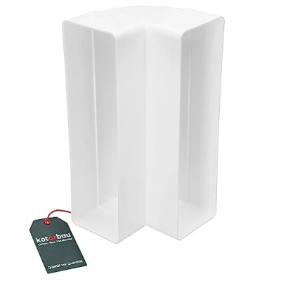 Image de KOTARBAU® Raccord de déviation 204 mm x 60 Vertical Rectangulaire 90 Canal plat Angle en plastique Blanc
