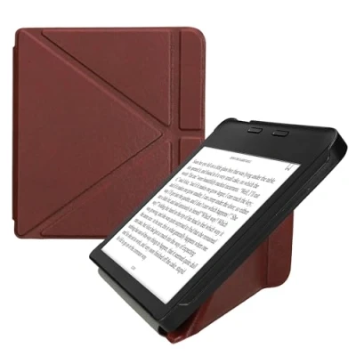 Image de kwmobile Étui Compatible avec Kobo Libra 2 Coque à Rabat magnétique Tablette eReader Similicuir Bordeaux foncé