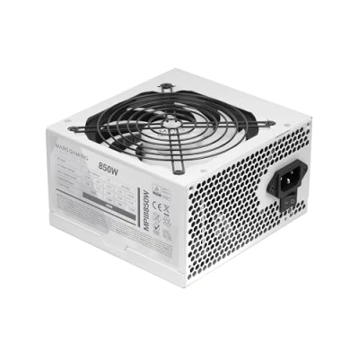 Image de MARSGAMING MPIII850, Alimentation PC ATX 850W, 5 Ans de Garantie, 85% d&#039;Efficacité, Système Digital APFC, Ventilateur FDB 120mm AI RPM, Câbles Plats Extra Longs, Blanc
