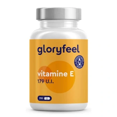Image de Vitamine E (210 Capsules), D Alpha Tocophérol Bioactif et Facilement Absorbé, Cure de 3 Mois, Protège les Cellules Contre le Stress Oxydatif*, Complément Alimentaire, Sans Additifs OGM