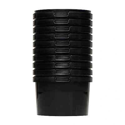 Image de BenBow Seau avec Couvercle 0,5 l Noir 20 x Qualité Alimentaire, Stable, hermétique, Anti Fuite, inodore Récipient de Rangement en Plastique Vide