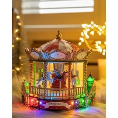 Image de HomeZone Scène de Noël traditionnelle festive avec lumières LED multicolores à piles