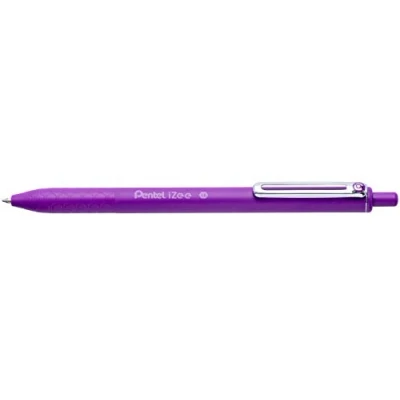 Image de Pentel BX470 V iZee Lot de 12 stylos à bille rétractables avec clip en métal Violet Pointe large 1 mm