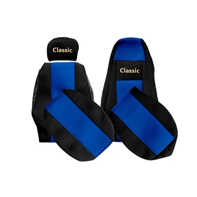 Image de F CORE Housses de Siege Camion compatibilité pour Scania G P R 01.05 12.16 Intégré conducteur Passager réglable Bleu