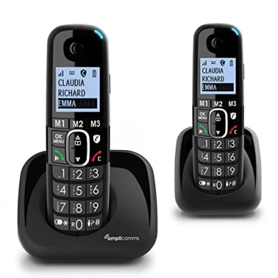 Image de Amplicomms BigTel 1502 Duo, téléphone DECT sans Fil à Grosses Touches, 2 combinés, Audio Boost, sonneries puissantes, Compatible avec Aides auditives, Fonction Blocage des appels