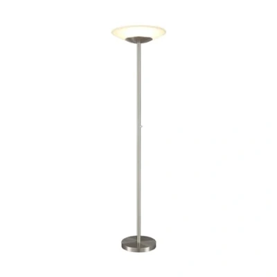 Image de LED Lampadaire Ragna à intensité variable (Moderne) en Gris Verre e. a. pour Salon &amp; Salle manger (1 lampe,à), Sur Pied, Lampe a de Sol