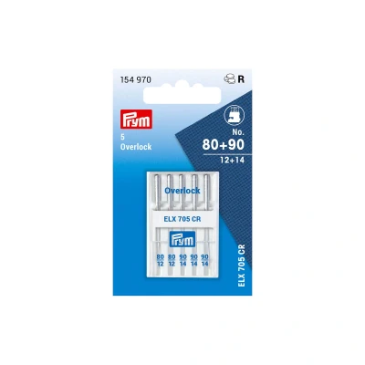 Image de Lot de 5 aiguilles pour machines à coudre PRYM Overlock 80 90 Couture matières épaisses et élastiques