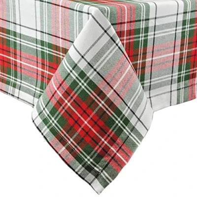 Image de DII Nappe rectangulaire de Noël en Coton pour Salle à Manger et Cuisine Rouge, Vert Blanc 152,4 x 264,2 cm