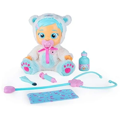 Image de CRY BABIES Kristal le Poupon à soigner Poupée interactive qui pleure de vraies Larmes avec kit docteur et pyjama idéal pour enfants, partir 3 ans