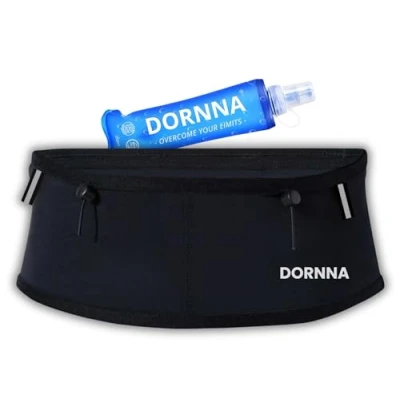 Image de DORNNA Skinny W1 Ceinture Running + Flasque 250ml Hydratation de Course avec Porte dossard et bâton pour Le Trail Running. (S M)