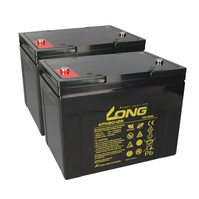Image de Kung Lot de 2 batteries rechange longue durée pour Permobil Chairman, C400/C500, 12 V, 80 Ah, compatible avec 60 75 77 MP75 12C REC80 12I 12LC 75Ah, KPH75 12N, 12NE