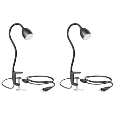 Image de ledscom.de 2 pièces GU10 lampe de serrage KLUK avec col cygne, noir incl. GU10, blanc, 6,74W 630lm
