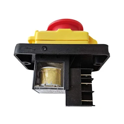 Image de Interrupteur électromagnétique KJD12 14 KEDU 6 broches interrupteurs à bouton poussoir d&#039;arrêt d&#039;urgence pour outils de menuiserie électrique perceuses d&#039;établi meuleuses tours 16A 220 240V