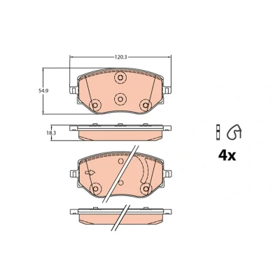 Image de TRW GDB2324 Jeu de plaquettes frein non préparé pour indicateur d&#039;usure avec accessoires NISSAN: MICRA 5