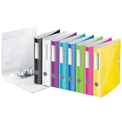 Image de Esselte 11070099 Classeur à Levier polyfoam 180º dos Courbé avec Fermeture en Caoutchouc Active WOW DIN A4 50 mm, Couleurs Assorties (1 Pack)