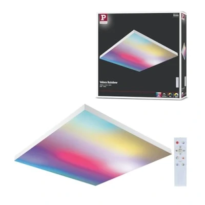 Image de Paulmann 79906 Velora Rainbow Panneau LED carré avec Plafonnier blanc 3000 K 31 W Intensité variable Dynamic RGBW, Métal, white, ▭ 595x595mm