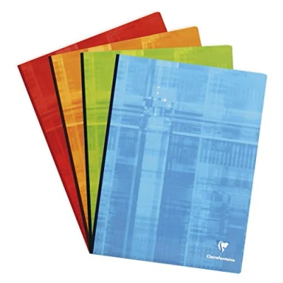 Image de Clairefontaine 9361C Un Cahier Brochure Dos Toilé 24x32 cm 288 Pages Grands Carreaux Papier Blanc 90 g Couverture Carte Pelliculée Couleur Aléatoire