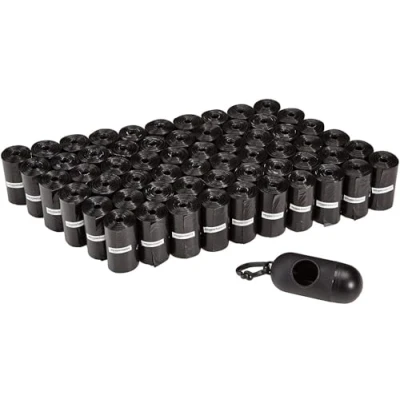 Image de Amazon Basics sacs à déjections canines avec distributeur et clip Sans parfum pour laisse (60 x 15), 900 Unité