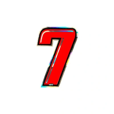 Image de Quattroerre Nombre de Course 7 Holographique Fin, Rouge, 10 x 6,5 cm