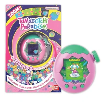 Image de TAMAGOTCHI Bandai Paradise Terre Animal Virtuel à élever avec molette de Zoom Jouet Interactif en français Modèle Rose et Vert Enfant 6 Ans + 43421