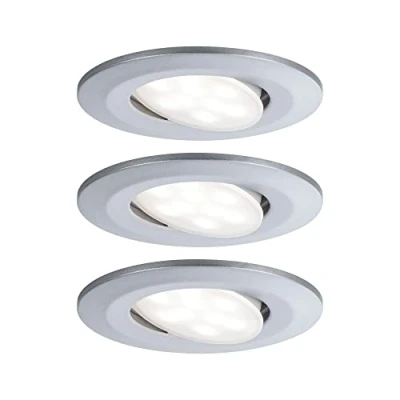 Image de Paulmann 99933 spots LED Calla rond kit de 3 incl. 3x6,5W IP65 gradable projecteurs Chrome mat éclair. d&#039;armoire plastique. lampe enc. 4000K, Matière, 19.5 W, 3er Set